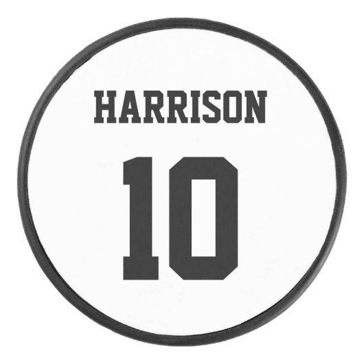 大学スポーツ白黒名前をカスタムする番号 アイスホッケーパック (正面)