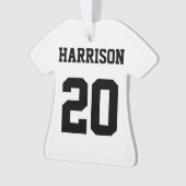大学スポーツ白黒名前をカスタムする番号 オーナメント (正面)