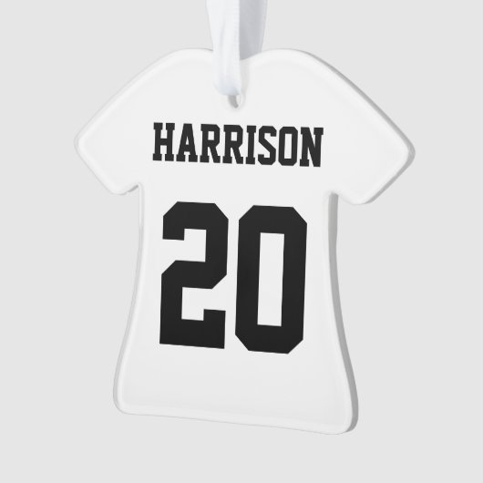 大学スポーツ白黒名前をカスタムする番号 オーナメント (正面)