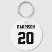 大学スポーツ白黒名前をカスタムする番号 キーホルダー (正面)