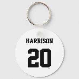 大学スポーツ白黒名前をカスタムする番号 キーホルダー