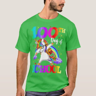 大学ダビング・ユニーのスクールチームの100日目の幸せ Tシャツ