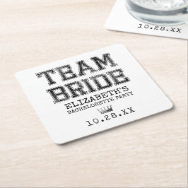 大学チームの花嫁の独身最後の夜 スクエアペーパーコースター