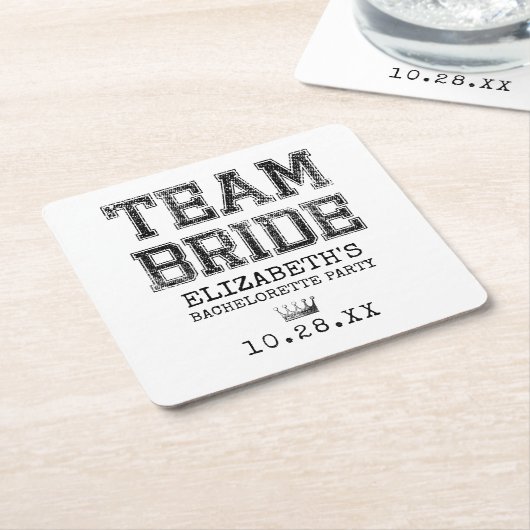 大学チームの花嫁の独身最後の夜 スクエアペーパーコースター (アングル)