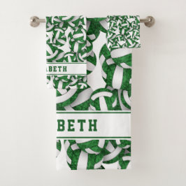 大学バレーボール選手の女の子の名前の緑をオフ バスタオルセット