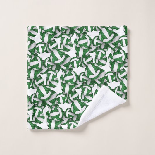 大学バレーボール選手の女の子の名前の緑をオフ バスタオルセット (ウォッシュタオル)