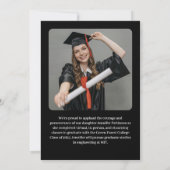 大学パーソナライズされたモダン卒業 案内状 (裏面)