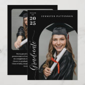 大学パーソナライズされたモダン卒業 案内状 (正面/裏面)