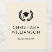 大学パーソナライズされた卒業エレガント ワインラベル (シングルラベル)