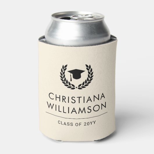 大学パーソナライズされた卒業エレガント 缶クーラー (缶正面)
