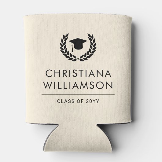 大学パーソナライズされた卒業エレガント 缶クーラー (裏面)
