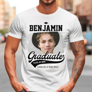 大学パーソナライズされた卒業写真卒業 Tシャツ