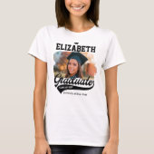 大学パーソナライズされた卒業写真卒業 Tシャツ (正面)