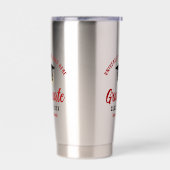 大学パーソナライズされた卒業赤学名 保温保冷タンブラー (左面)