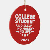 大学パーソナライズされた生No睡眠金生活 セラミックオーナメント (右)
