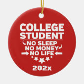 大学パーソナライズされた生No睡眠金生活 セラミックオーナメント (正面)