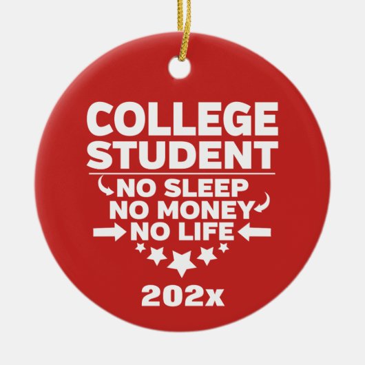 大学パーソナライズされた生No睡眠金生活 セラミックオーナメント (正面)