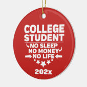 大学パーソナライズされた生No睡眠金生活 セラミックオーナメント (左)