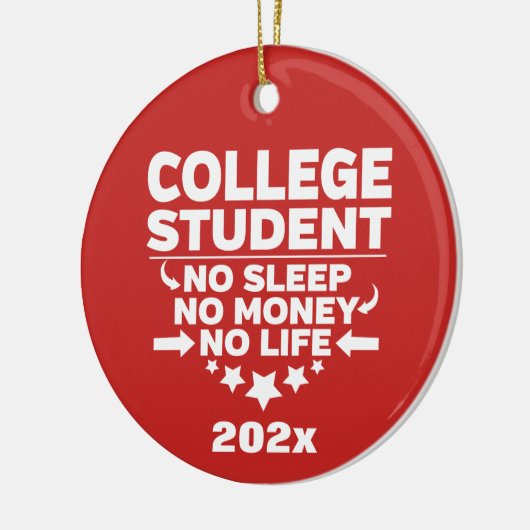 大学パーソナライズされた生No睡眠金生活 セラミックオーナメント (左)