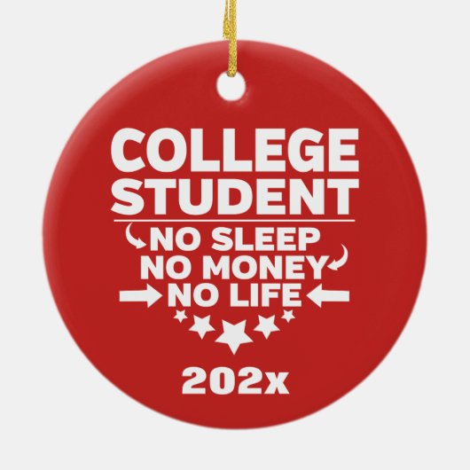 大学パーソナライズされた生No睡眠金生活 セラミックオーナメント (裏面)