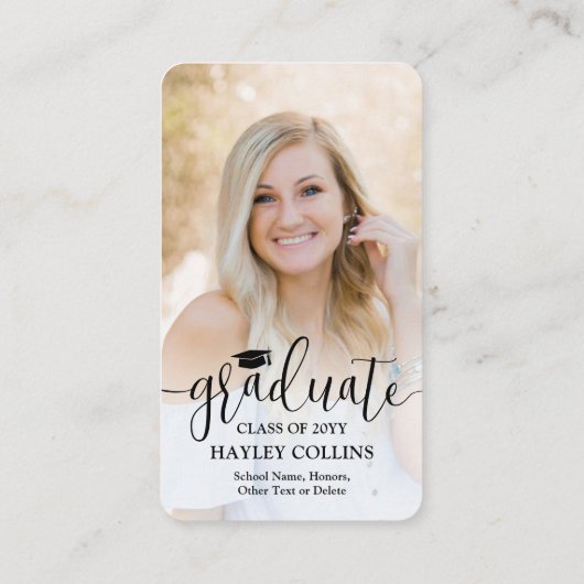 大学ピザファンド卒業QRコード&写真 エンクロージャーカード (裏面)