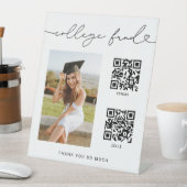 大学ファンド卒業写真QRコード記号 台座サイン (インサイチュ)