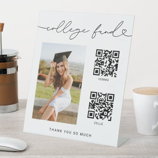 大学ファンド卒業写真QRコード記号 台座サイン (インサイチュ)