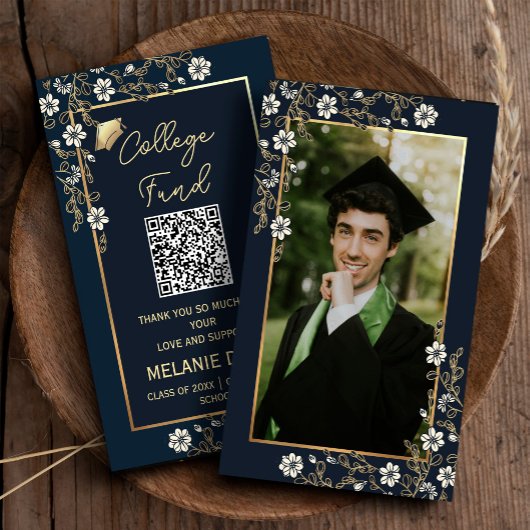 大学ファンド海軍ブルーの卒業エンクロージャカード 名刺