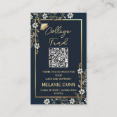 大学ファンド海軍ブルーの卒業エンクロージャカード 名刺 (正面)