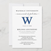 大学フォーマル卒業発表学校のロゴ 招待状 (正面)