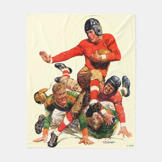 大学フットボール フリースブランケット (正面)