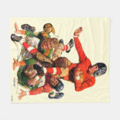 大学フットボール フリースブランケット (正面(横))