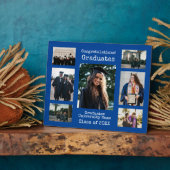 大学ブルーおめでとう卒業生の写真 フォトプラーク (側面)