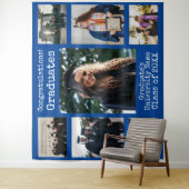 大学ブルーおめでとう卒業生フォト タペストリー (インサイチュ)