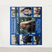 大学ブルーおめでとう卒業生フォト タペストリー (正面)