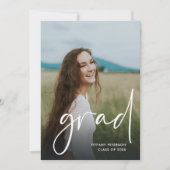 大学モダン写真卒業のお知らせ 招待状 (正面)