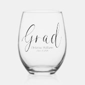 大学モダン卒エレガント業 ステムなしワイングラス (正面)