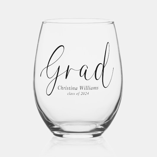 大学モダン卒エレガント業 ステムなしワイングラス (正面)