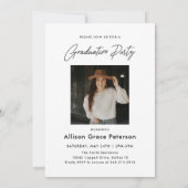 大学モダン卒業パーティー写真招待状 招待状 (裏面)
