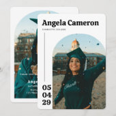 大学モダン卒業パーティー 招待状 (正面/裏面)