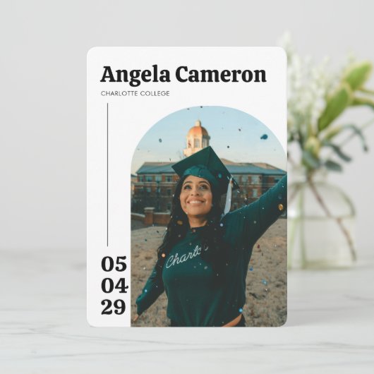 大学モダン卒業パーティー 招待状 (スタンド正面)