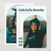 大学モダン卒業パーティー 招待状 (正面/裏面)