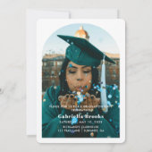 大学モダン卒業パーティー 招待状 (裏面)