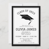 大学モダン卒業パーティー 招待状 (正面)