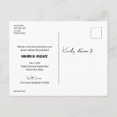 大学モダン卒業写真台本の卒業 案内ポストカード (裏面)