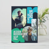 大学モダン卒業招待状 招待状 (スタンド正面)