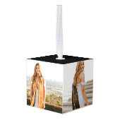 大学モダン又は高校エレガント卒業 キューブオーナメント (裏面アングル)