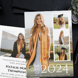 大学モダン又は高校エレガント卒業 招待状