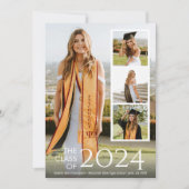 大学モダン又は高校エレガント卒業 招待状 (正面)