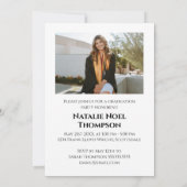 大学モダン又は高校エレガント卒業 招待状 (裏面)